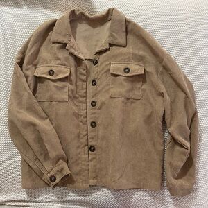 Corduroy Button-Up Shirt Jacket